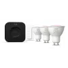 Philips Hue White and colour ambience Starta komplekts: 3 GU10 spuldzes + Dimmer slēdzis + Bridge Pro