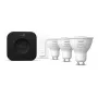 Philips Hue White and colour ambience Starta komplekts: 3 GU10 spuldzes + Dimmer slēdzis + Bridge Pro