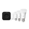 Philips Hue White and Colour Ambience Starter komplekts — 3 E27 viedās spuldzes, Dimmer slēdzis, Bridge Pro, Bluetooth/Zigbee