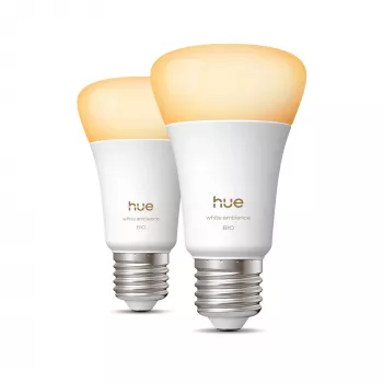 Philips A60 E27 viedā spuldze — Bluetooth/Zigbee, 6 W, 810 lm, balta, 2 iepakojumā