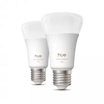 Philips A60 E27 viedā spuldze — Bluetooth/Zigbee, 6 W, 810 lm, balta, 2 iepakojumā