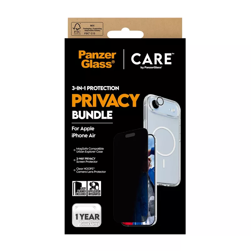Aizsargmaciņš telefona PanzerGlass CARE iPhone 17 Air — Privātums 3-in-1