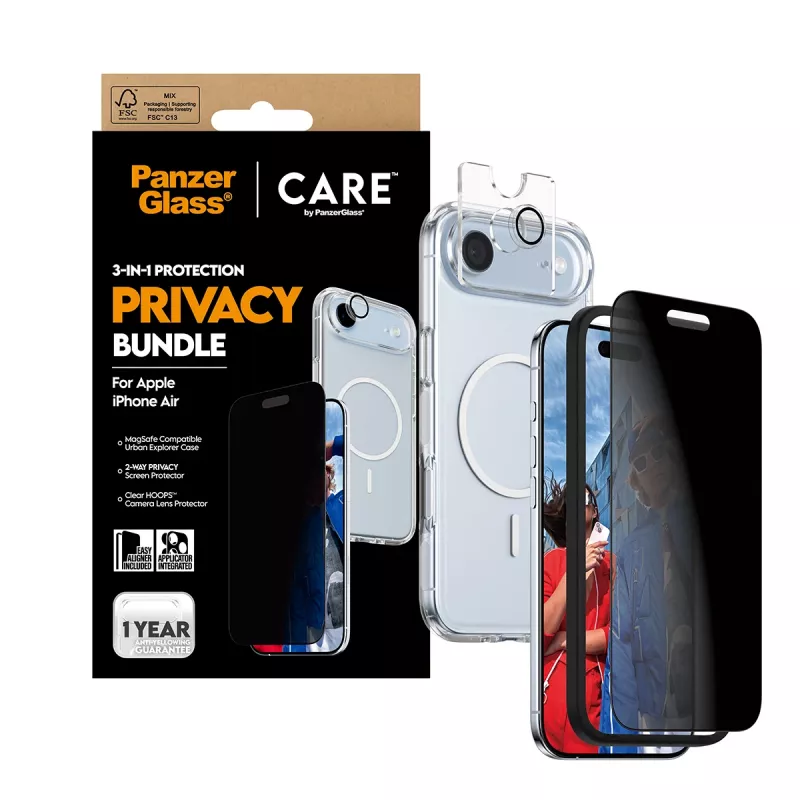 Aizsargmaciņš telefona PanzerGlass CARE iPhone 17 Air — Privātums 3-in-1