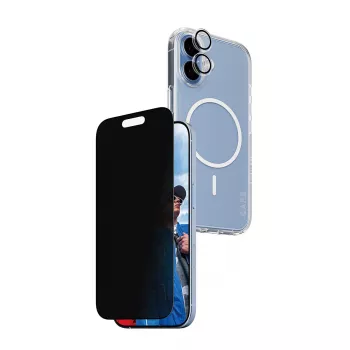 Aizsargmaciņa PanzerGlass Case CARE iPhone 17 ar privātuma funkciju, 3-in-1
