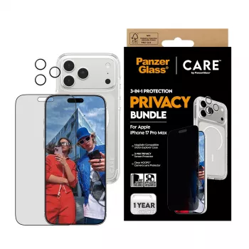 PanzerGlass CARE 3-in-1 Flagship Privacy Bundle iPhone 17 Pro Max