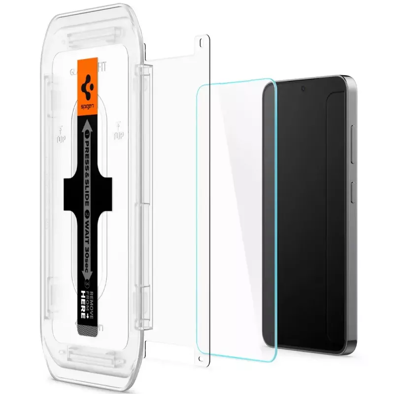 Stikla ekrāna aizsargs Spigen Galaxy S24, putekļu un skrāpējumu izturīgs