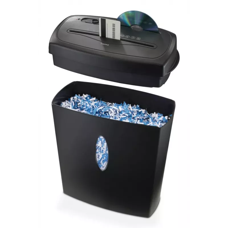Papīra smalcinātājs Hama Safe X100CD, šķērsgriezums, 72 dB, 22 cm, melns