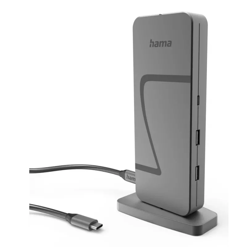 Hama Connect2Office Speed USB 3.2 Gen 1 Type-C centrmezgls 10 porti 40 000 Mbit/s Antracīts