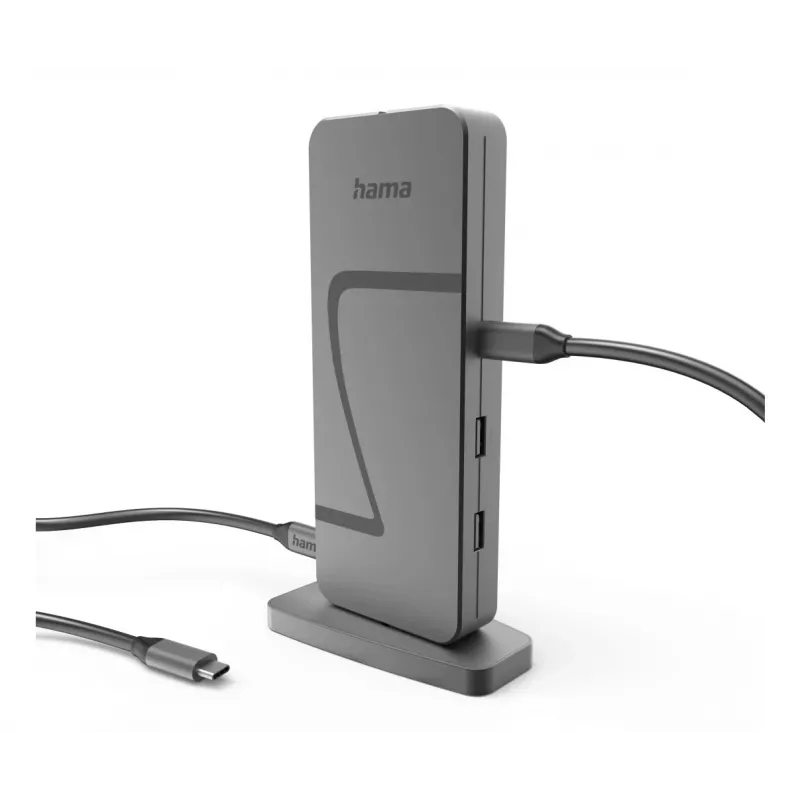 Hama Connect2Office Speed USB 3.2 Gen 1 Type-C centrmezgls 10 porti 40 000 Mbit/s Antracīts