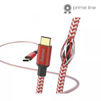 Hama Reflektīvs USB kabelis USB 2.0 1.5 m USB C Sarkans