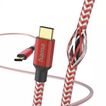 Hama Reflektīvs USB kabelis USB 2.0 1.5 m USB C Sarkans