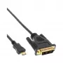 InLine Mini-HDMI uz DVI kabelis, HDMI C vīrietis uz DVI 18+1 vīrietis, apzeltīti kontakti, 2m