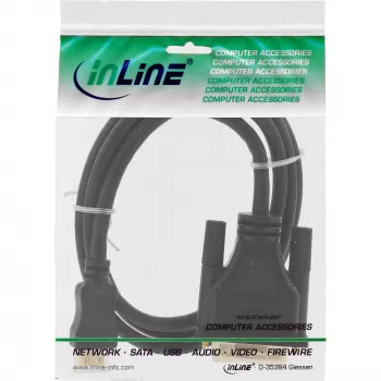 InLine Mini-HDMI uz DVI kabelis, HDMI C vīrietis uz DVI 18+1 vīrietis, apzeltīti kontakti, 2m