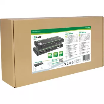 InLine 57885B HDMI slēdzis ar USB-C, 4 porti, 8K@60Hz, 48 Gb/s