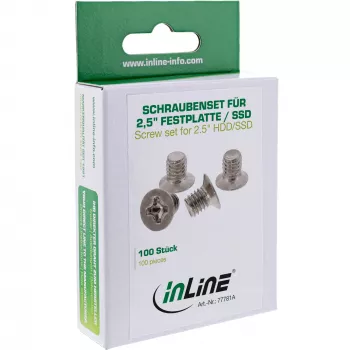 InLine Skrūve 3,5 collu HDD/SSD, 3 mm, plakangalva, sudraba, 100 gab. iepakojums