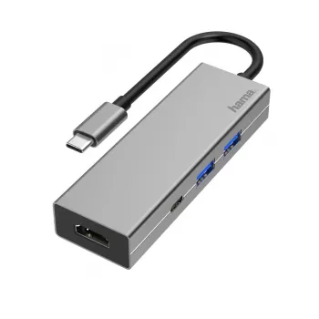 Hama 00200107 klēpjdatora dokstacija / portu paplašinātājs USB 3.2 Gen 1 (3.1 Gen 1) Type-C antracīts, pelēks