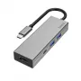 Hama 00200107 USB-C daudzportu adapteris, dokošanas stacija, 4 pieslēgvietas, 2x USB-A, USB-C, HDMI, USB 3.2 Gen 1