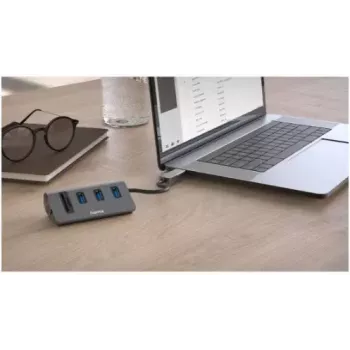Hama 00200140 dokstacija/portu atkārtotājs USB 3.2 Gen 1 (3.1 Gen 1) Type-A Antracīts, Melns