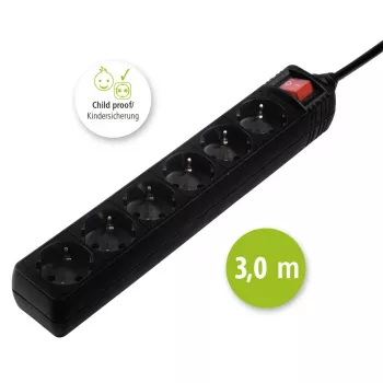 Hama 137265 pagarinātājs 3 m 6 kontaktligzdas Iekštelpām Melns