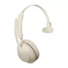 Jabra Evolve2 65 UC Mono 26599-889-898 austiņas ar mikrofonu, uzliekamās uz ausīm, pārveidojamas, USB-C, bēšā krāsā