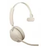 Jabra Evolve2 65 UC Mono 26599-889-898 austiņas ar mikrofonu, uzliekamās uz ausīm, pārveidojamas, USB-C, bēšā krāsā