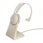 Jabra Evolve2 65 USB-C UC uzlādes statīvs Mono - bēšs, bezvadu, birojam/zvanu centram, 20 - 20000 Hz, 99.2 g, austiņas, bēšs