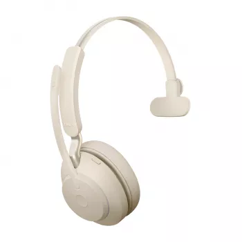Jabra Evolve2 65 USB-C UC uzlādes statīvs Mono - bēšs, bezvadu, birojam/zvanu centram, 20 - 20000 Hz, 99.2 g, austiņas, bēšs