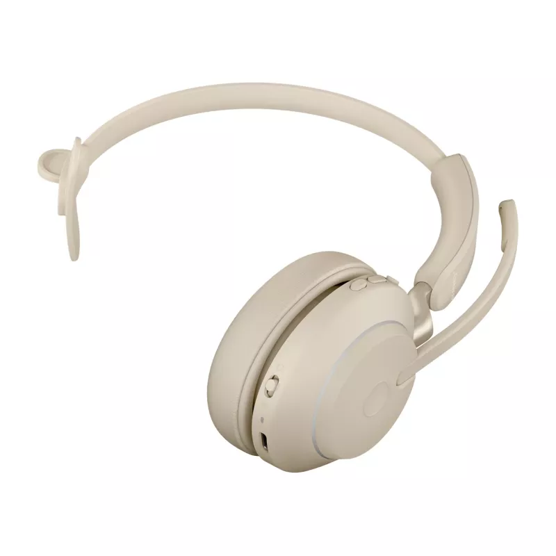 Jabra Evolve2 65 USB-C UC uzlādes statīvs Mono - bēšs, bezvadu, birojam/zvanu centram, 20 - 20000 Hz, 99.2 g, austiņas, bēšs
