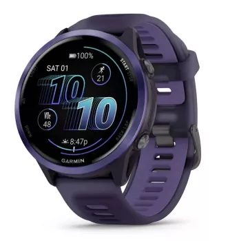 Viedpulkstenis GARMIN Forerunner 570 47 mm — 1.4 collu AMOLED 454×454, skārienekrāns, Wi‑Fi, GPS, 8 GB, violeta, 50 g
