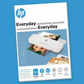 HP 9157 laminēšanas kabatiņas vizītkartēm 60×95 mm 80 mikroni 100 gab. spīdīgas