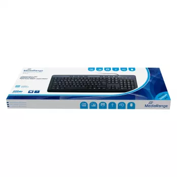 Tastatūra MediaRange MROS102 Universāla USB QWERTZ Angļu Melna