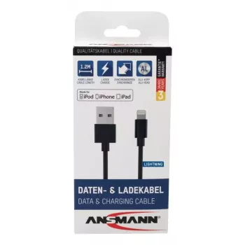 Lightning kabelis Ansmann 1700-0078 1,2m Melns