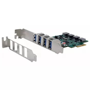 EXSYS EX-11194 4 portu USB 3.2 Gen 1 PCIe karte ar pašbarošanu 3A Renesas
