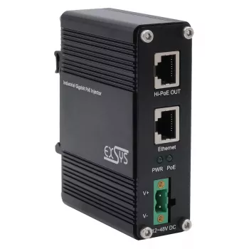 EXSYS PoE++ Gigabit Injector 60W -40°C līdz +80°C
