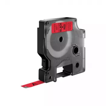 Līmlente DYMO D1 oriģinālā | Melns uz sarkana fona | 9 mm x 7 m | Pašlīmējošas etiķetes LabelManager marķētājiem | Ražota Eiropā
