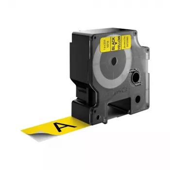 DYMO D1 oriģinālā lente | 24mm x 7m | Melns uz dzeltena | Pašlīmējošas etiķetes LabelManager printeriem