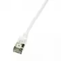 Tīkla kabelis LogiLink CQ9011S RJ-45 Cat6a 0,3 m Balts