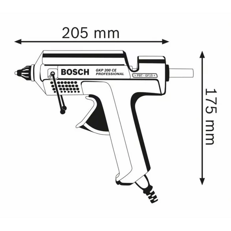 Bosch GKP 200 CE karstās līmes pistole zila 500 W