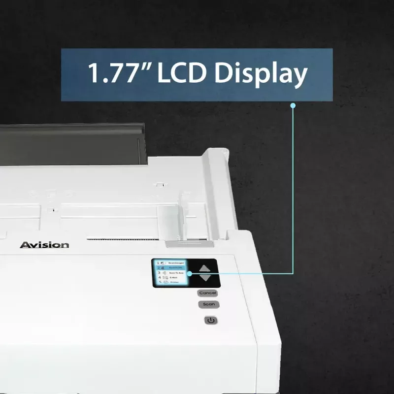 Avision ADF skeneris AD345GFWN — A4, 1200 x 1200 DPI, CIS, 100-lpp. ADF, duplekss, balts