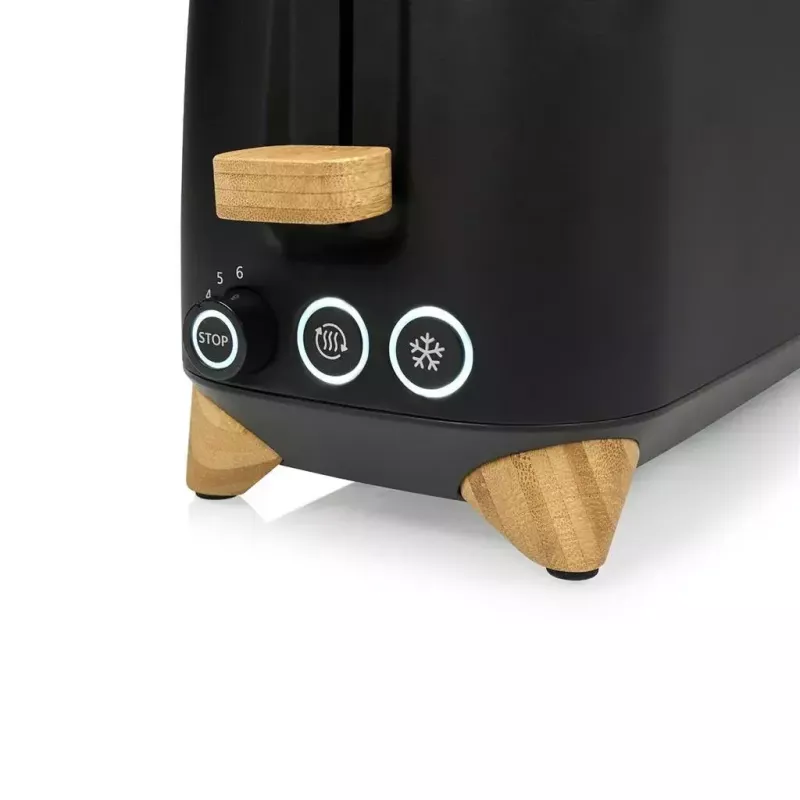 Princess 142361 Toaster Pure 2 šķēles 1000 W Melns Sudrabs Bambuss