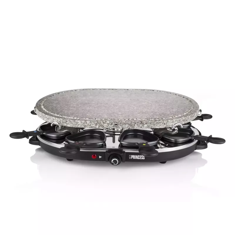 Princess 162720 Raclette ar 8 pannām un akmens grila plāksni 1200 W
