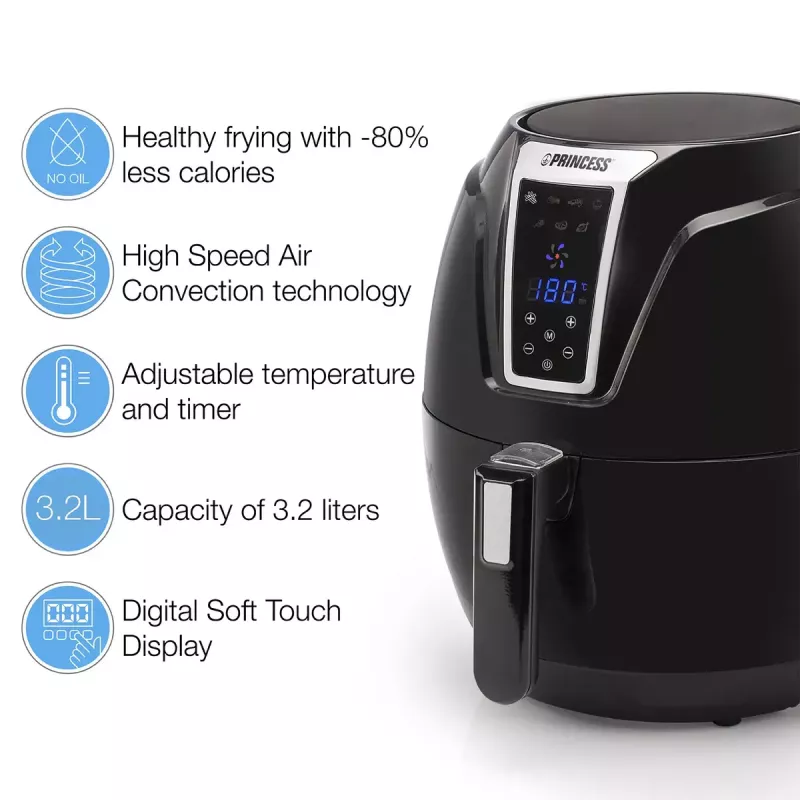 Princess 182021 Digital XL gaisa friteris, 3.2 L