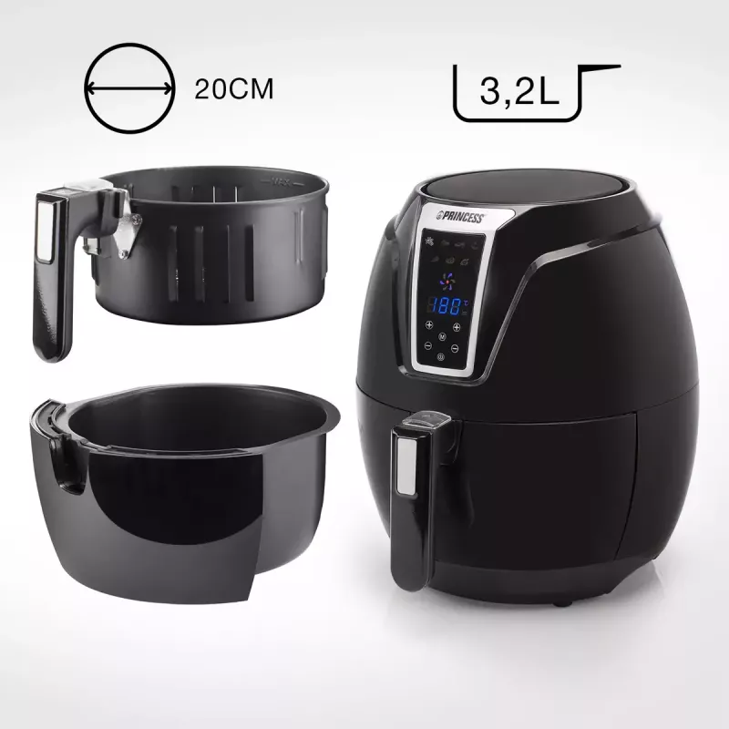 Princess 182021 Digital XL gaisa friteris, 3.2 L