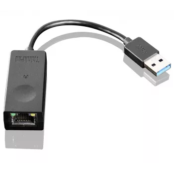 Lenovo ThinkPad USB 3.0 Ethernet adapteris, pilna izmēra RJ-45 savienotājs ar statusa indikatoriem (03X6840 / 4X90E51405)