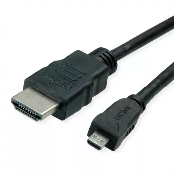 HDMI kabelis ROLINE 11445581 2m HDMI Type A vīrišķais HDMI Type D vīrišķais Melns