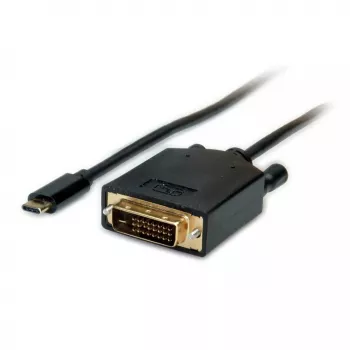 Video kabeļa adapteris VALUE 11.99.5831 1m USB C DVI Melns