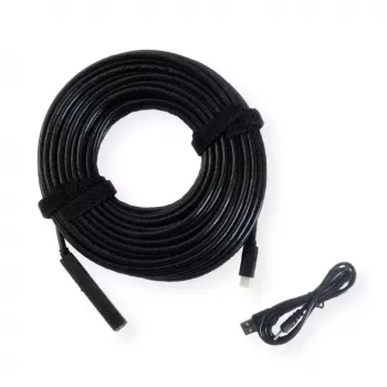 USB kabelis VALUE 12.99.1114, aktīvs pagarinātājs, 20 m, USB A ligzda – USB C spraudnis, melns