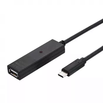 USB kabelis VALUE 12.99.1114, aktīvs pagarinātājs, 20 m, USB A ligzda – USB C spraudnis, melns