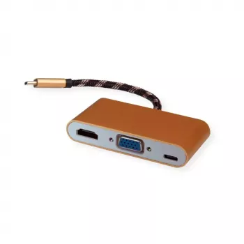 ROLINE 12.03.3155 Doks klēpjdatoram ar USB-C, HDMI, VGA