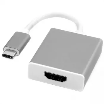 Video kabeļa adapteris ROLINE 12.03.3210 USB Type-C uz HDMI Type A 0,1m Sudrabs